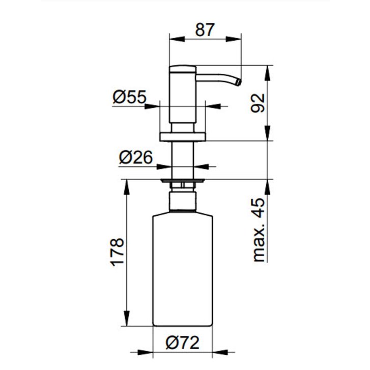Keuco Plan - Dávkovač mýdla, vestavný, 500 ml, chrom 14949010200