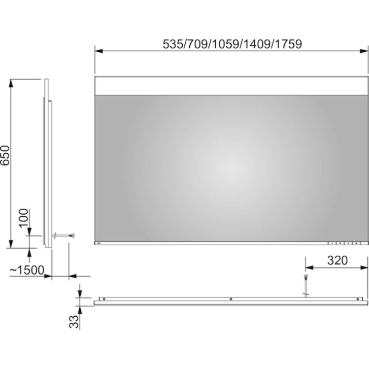 Keuco Edition 400 - Zrcadlo s LED osvětlením, 106x65 cm 11596172000