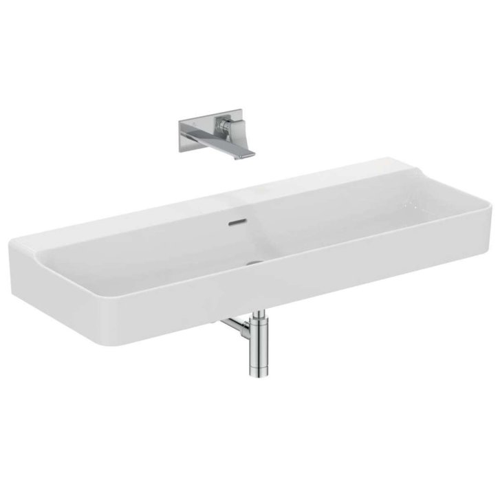 Ideal Standard Conca Ceram - Dvojumyvadlo 120x45 cm, s přepadem, bez otvoru pro baterie, bílá T380501