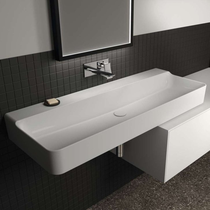 Ideal Standard Conca Ceram - Dvojumyvadlo 120x45 cm, bez přepadu, bez otvoru pro baterie, bílá T380901
