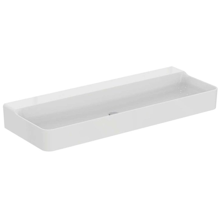 Ideal Standard Conca Ceram - Dvojumyvadlo na desku 120x45 cm, bez přepadu, bez otvoru pro baterie, bílá T384501