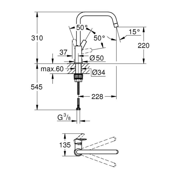 Grohe QuickFix Start - Dřezová baterie, supersteel 30470DC0