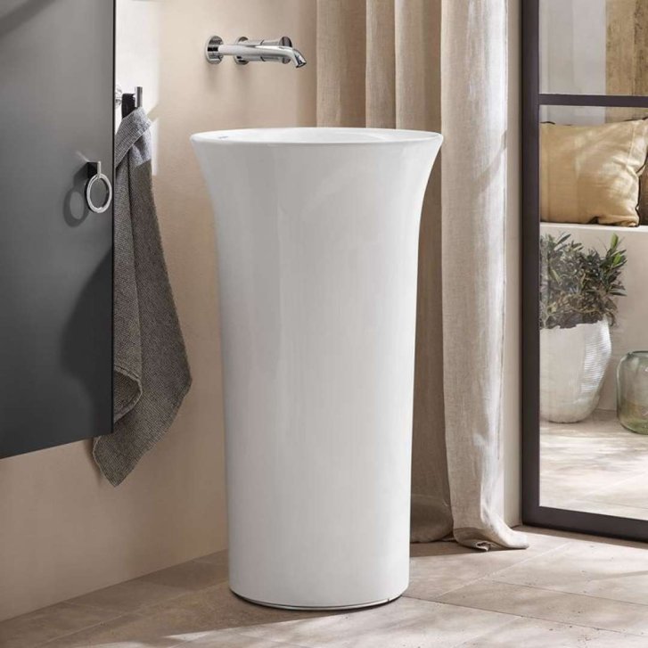 Duravit White Tulip - Volně stojící umyvadlo 50x50x90 cm, bez otvoru pro baterii, bílá 2703500070