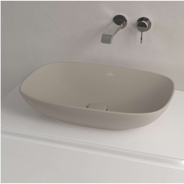 Villeroy & Boch Loop&Friends - Umyvadlo na desku, 62x42 cm, s přepadem, CeramicPlus, Almond 4A5000AM