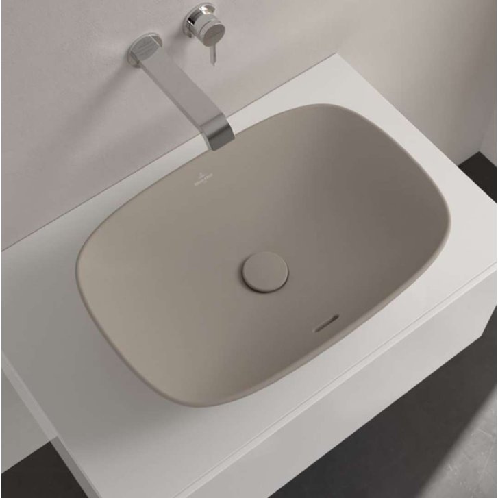 Villeroy & Boch Loop&Friends - Umyvadlo na desku, 62x42 cm, s přepadem, CeramicPlus, Almond 4A5000AM