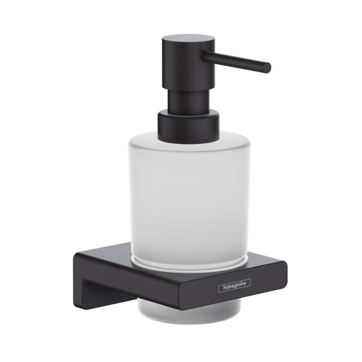 Hansgrohe AddStoris - Dávkovač mýdla s držákem, matné sklo/černá mat 41745670