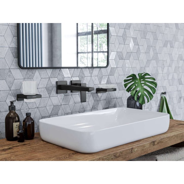 Hansgrohe AddStoris - Mýdlenka s držákem, matné sklo/černá mat 41746670