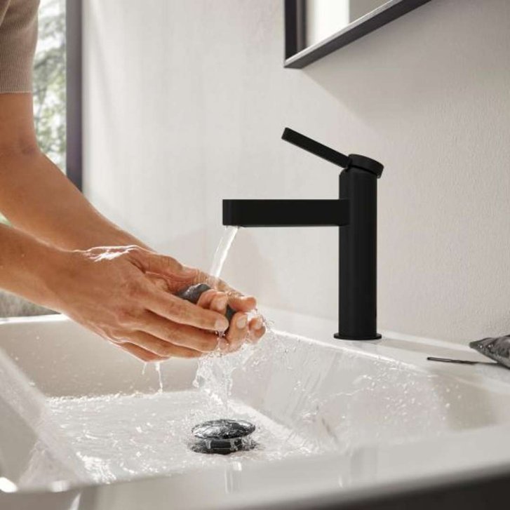 Hansgrohe Finoris - Umyvadlová baterie, s výpustí, EcoSmart, matná černá 76020670