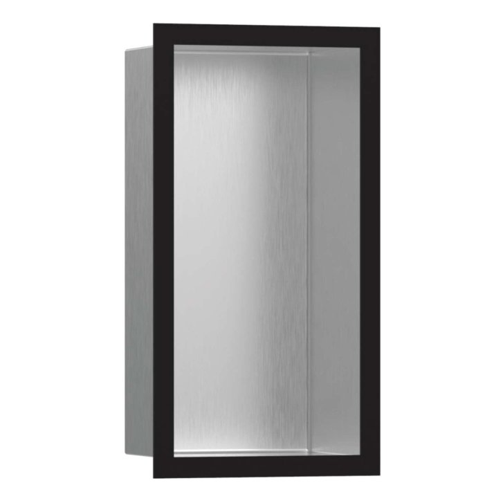 Hansgrohe XtraStoris Individual - Výklenek do stěny s designovým rámem, 30x15x10 cm, kartáčovaná nerez/matná černá 56094670