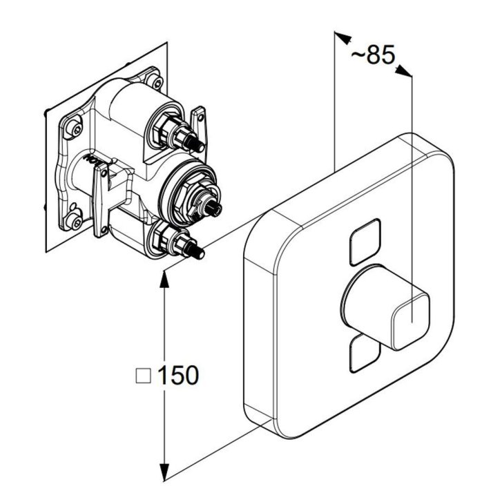 Kludi Push - Baterie pod omítku pro 2 spotřebiče, chrom 387110538