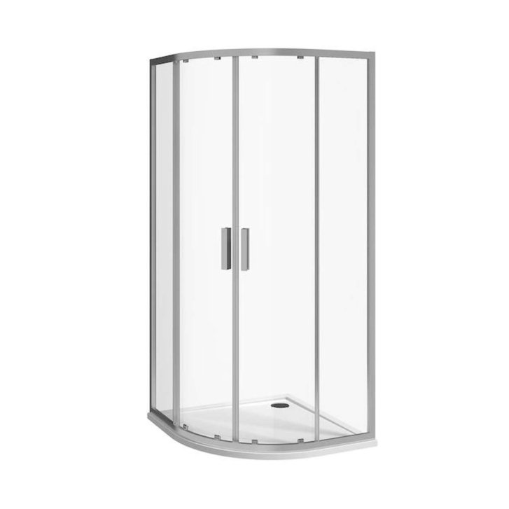Jika Nion - Sprchový kout čtvrtkruhový, 90x90 cm, rádius 55 cm, Jika perla Glass, stříbrná/transparentní sklo H2532N20026681