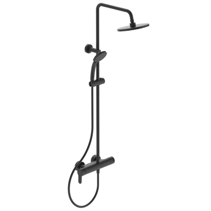 Ideal Standard Cerafine O - Sprchový set s baterií, průměr 20 cm, 1 proud, černá BC750XG
