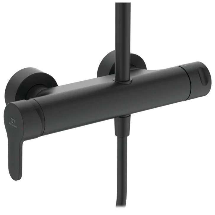 Ideal Standard Cerafine O - Sprchový set s baterií, průměr 20 cm, 1 proud, černá BC750XG