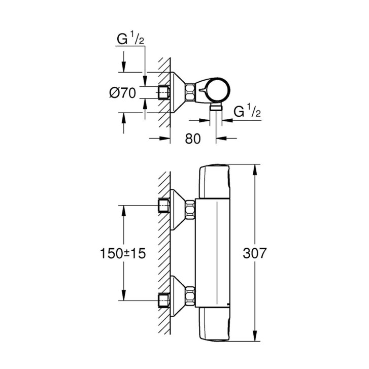 Grohe Precision Trend - Termostatická sprchová baterie, chrom 34229002