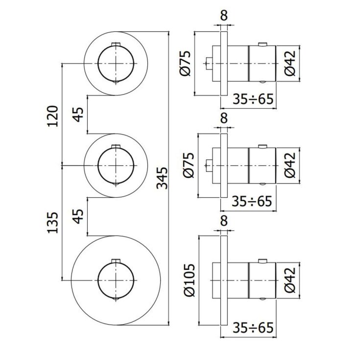 Paffoni Modular Box - Termostatická baterie pod omítku, pro 2 spotřebiče, kartáčovaná zlatá MDE018HGSP