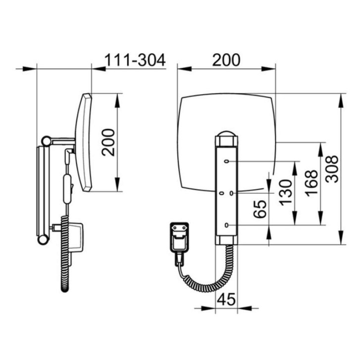 Keuco - Kosmetické nástěnné zrcátko s LED osvětlením, chrom 17613019001