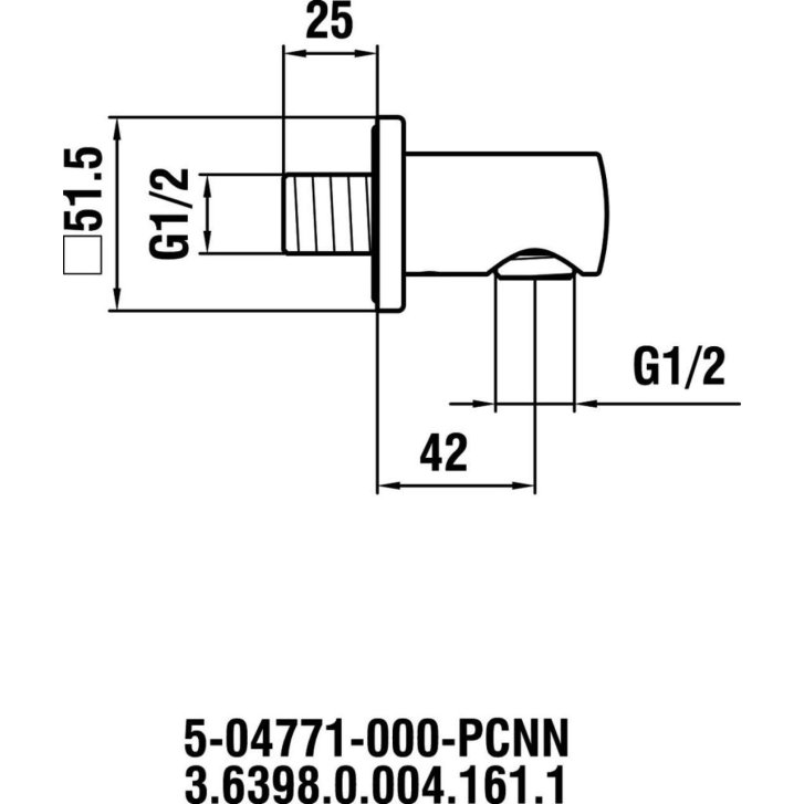 Laufen - Nástěnné kolínko, chrom HF504771100000