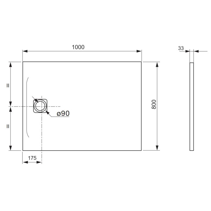 Laufen Pro - Sprchová vanička 100x80 cm, matná černá H2109510800001