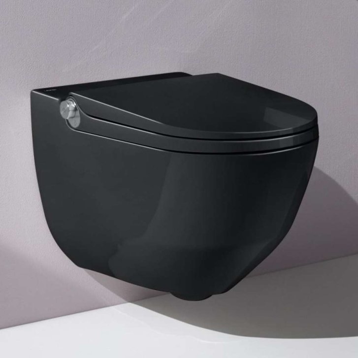 Laufen Cleanet Riva - Elektronický bidet s keramikou, Rimless, SoftClose, LCC, černá H8206910200001