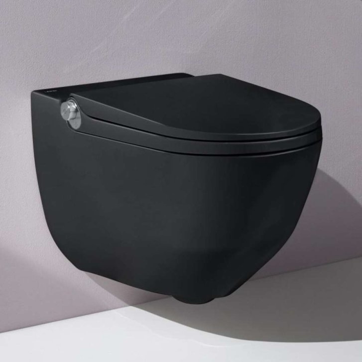Laufen Cleanet Riva - Elektronický bidet s keramikou, Rimless, SoftClose, LCC, matná černá H8206917160001