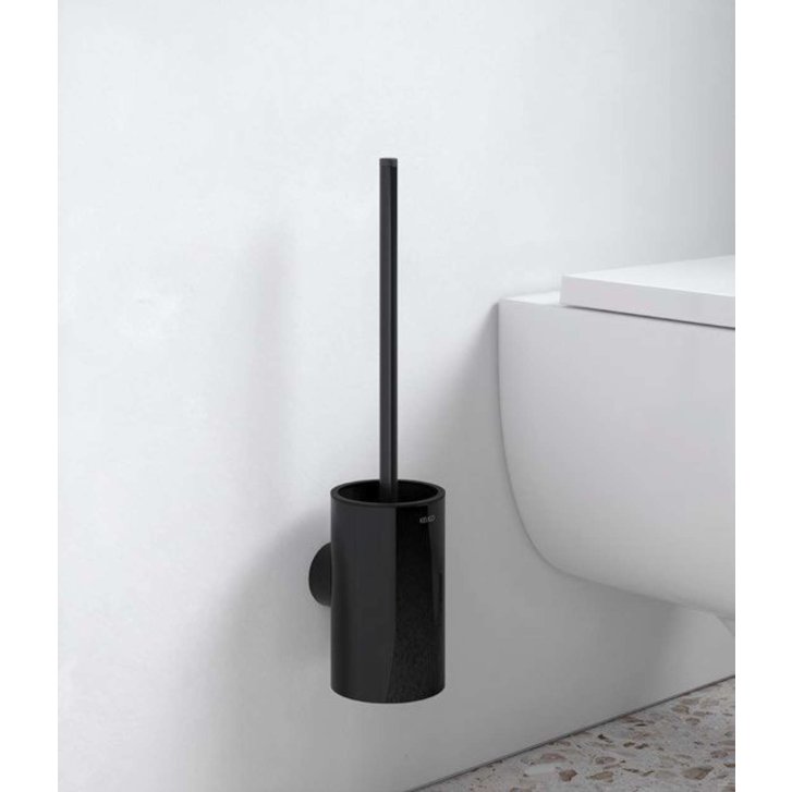 Keuco Reva - WC štětka nástěnná s držákem, matná černá 12864379000