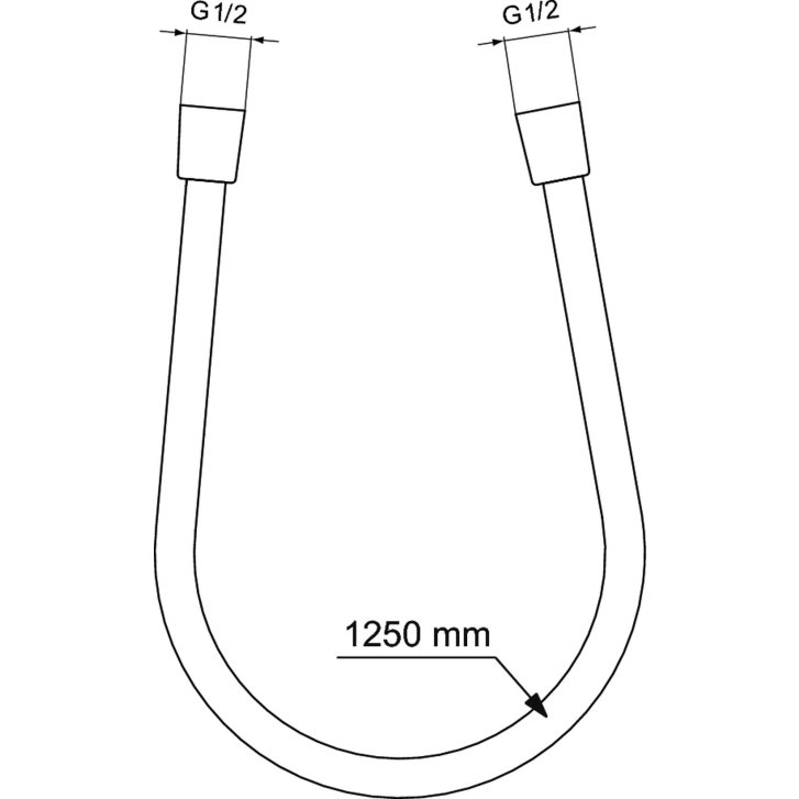Ideal Standard Idealrain - Sprchová hadice Idealflex 125 cm, černá BE125XG