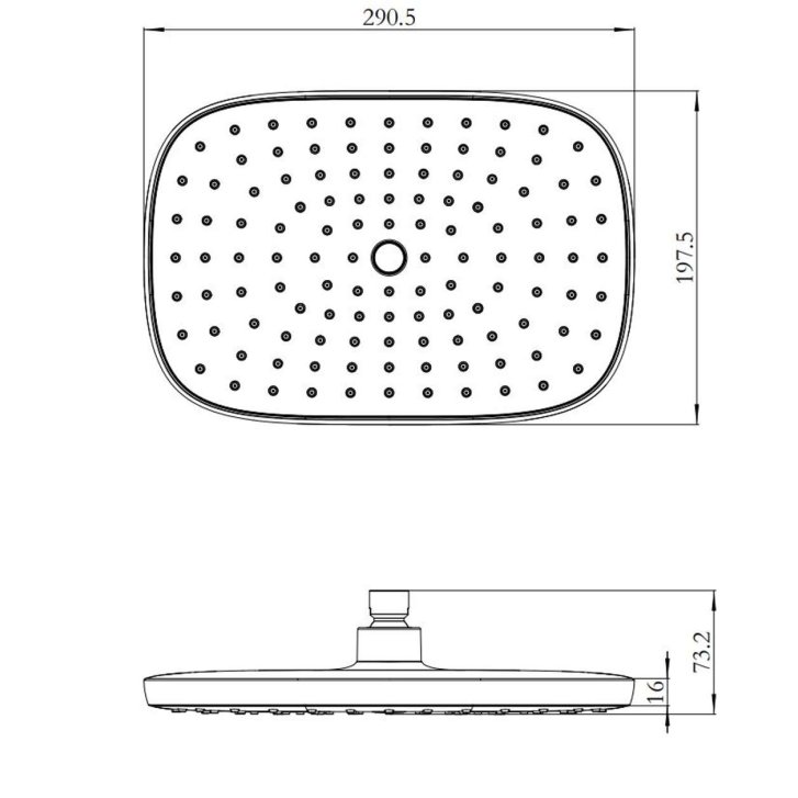 kielle Vega - Hlavová sprcha 290, 1 proud, sprchové rameno 35 cm, chrom/bílá 20118SE0