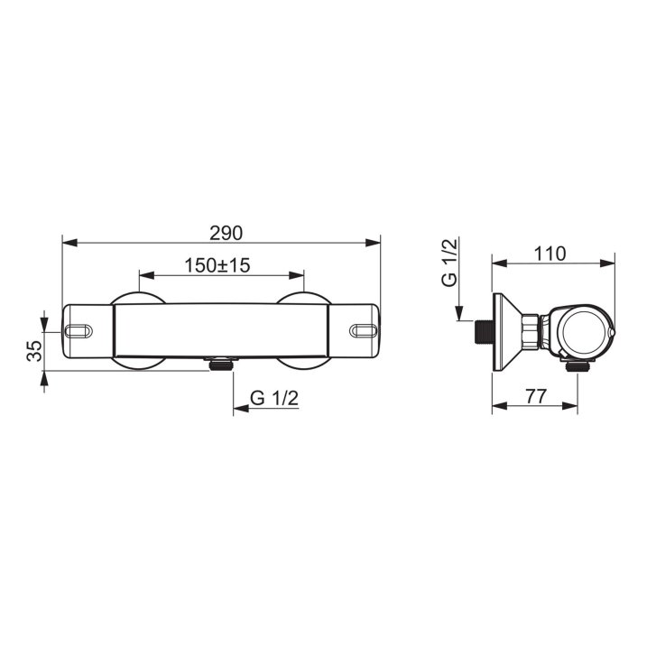 Hansa Micra - Sprchová termostatická baterie, chrom 58152171