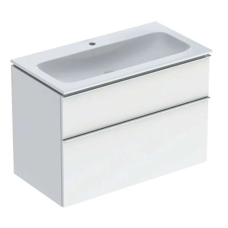 Geberit iCon - Skříňka s umyvadlem, 90x63x48 cm, lesklá bílá 502.337.01.2