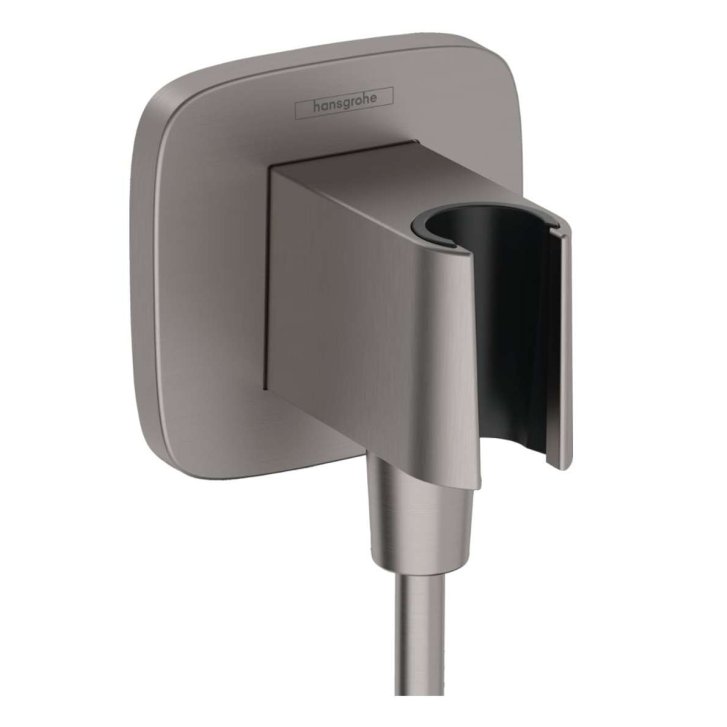 Hansgrohe Fixfit - Sprchové kolínko s držákem, kartáčovaný černý chrom 26887340