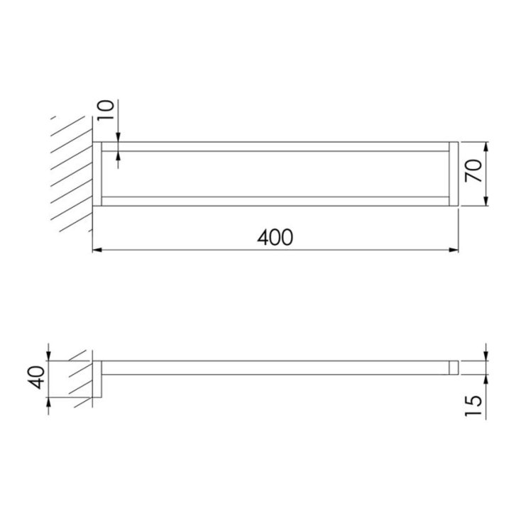 Steinberg 460 - Držák ručníků, délka 40 cm, chrom 460 2550