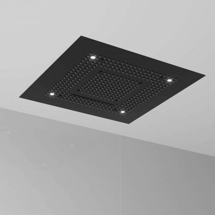 Steinberg 390 - Hlavová sprcha, 60x60 cm, 3 proudy, LED osvětlení, matná černá 390 6620 S