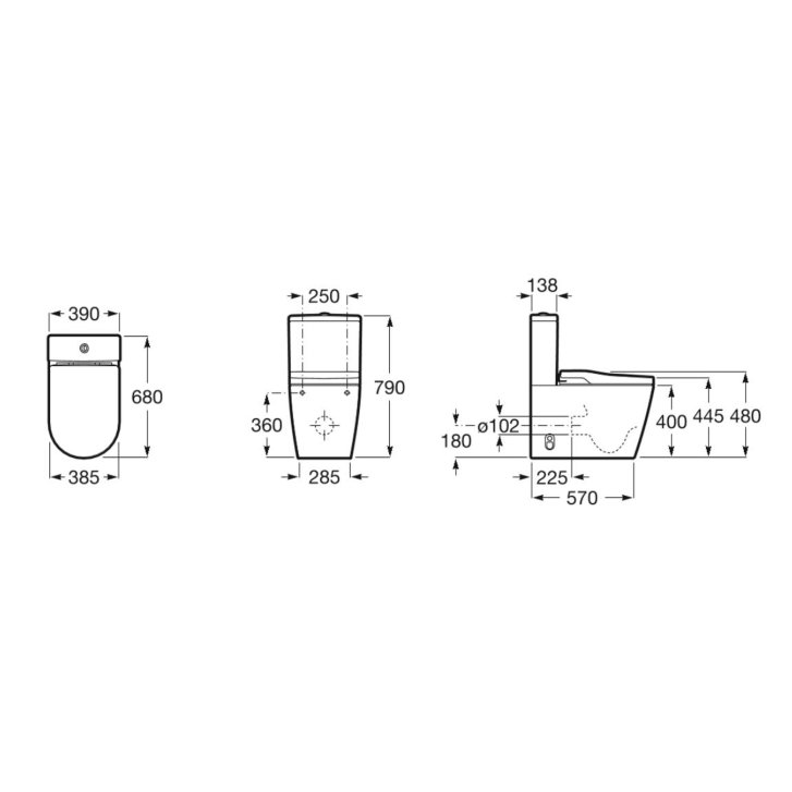 Roca Inspira - Elektronický bidet In-Wash s keramikou, Vario odpad, Dual Flush, SlowClose, Rimless, bílá A80306L001