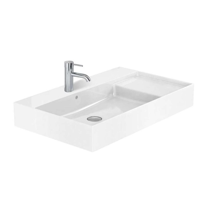 Roca Inspira - Umyvadlo 80x49 cm, s přepadem, otvor pro baterii, bílá A32752B000
