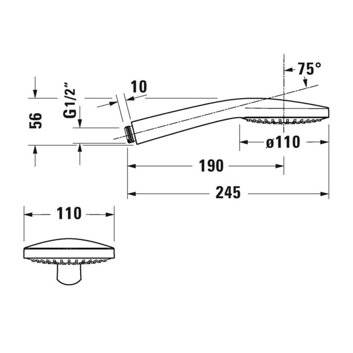 Duravit - Sprchová hlavice, matná černá UV0650013046