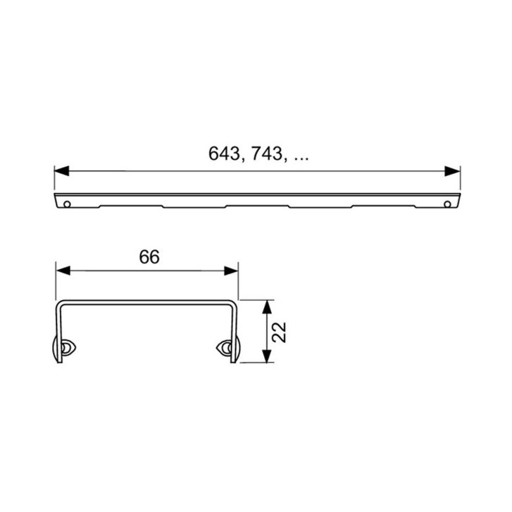 Tece TECEdrainline - Rošt Basic pro sprchový žlab 70 cm, leštěný nerez 600710
