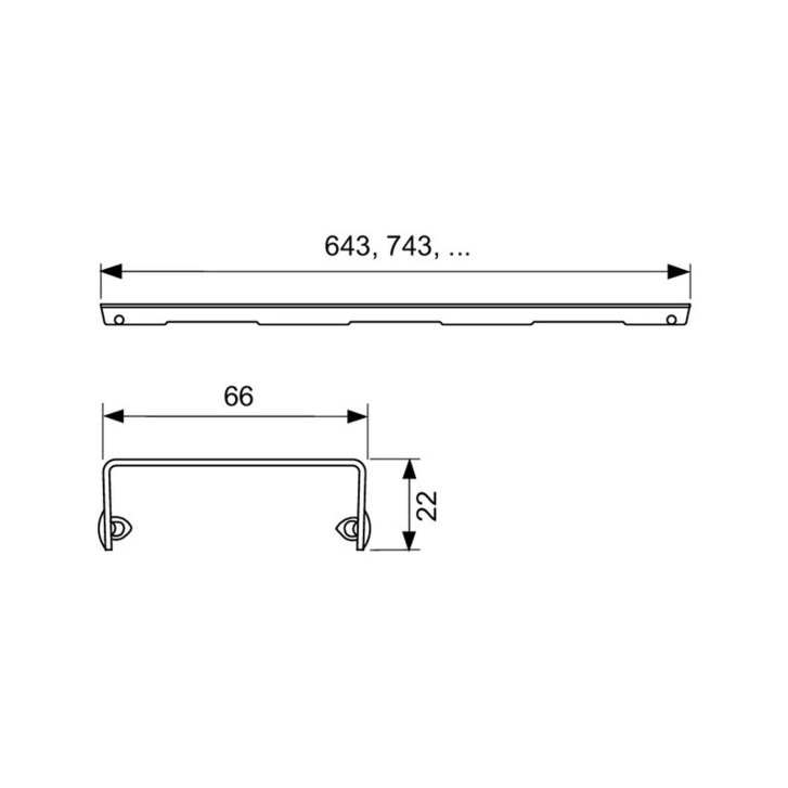 Tece TECEdrainline - Rošt Basic pro sprchový žlab 80 cm, leštěný nerez 600810