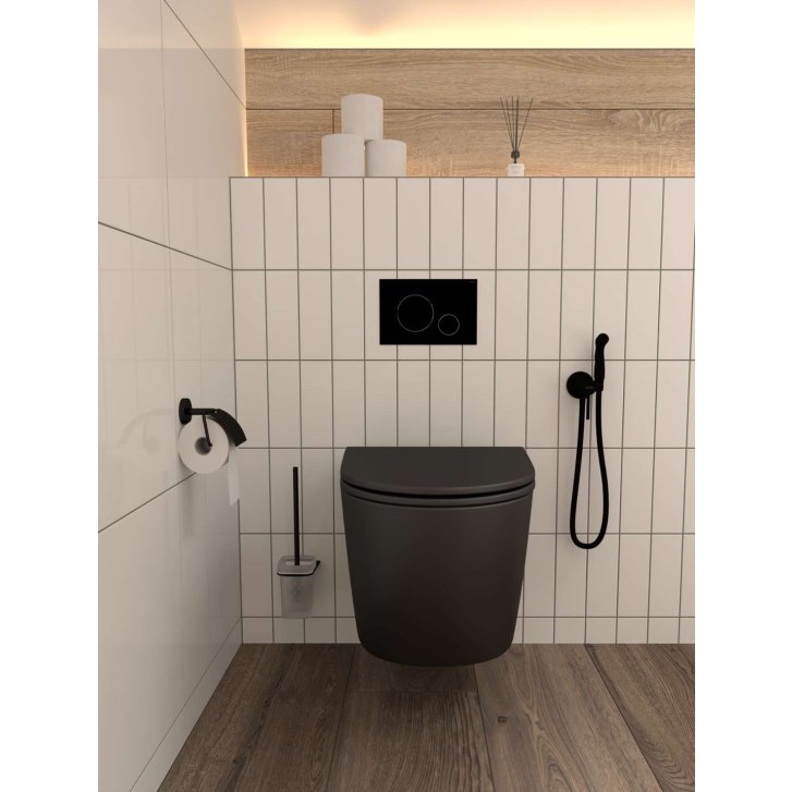 kielle Oudee - Set pákové baterie pod omítku s bidetovou sprškou, matná černá 10402204