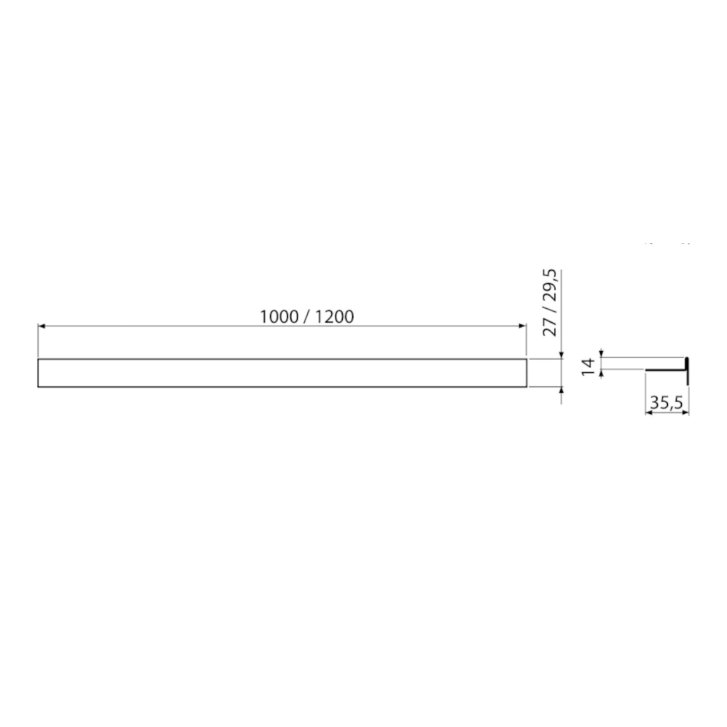 Alca - Lišta pro vyspádování podlahy 1200 mm, oboustranná, výška lemu 14 mm, nerez mat APZ906M/1200