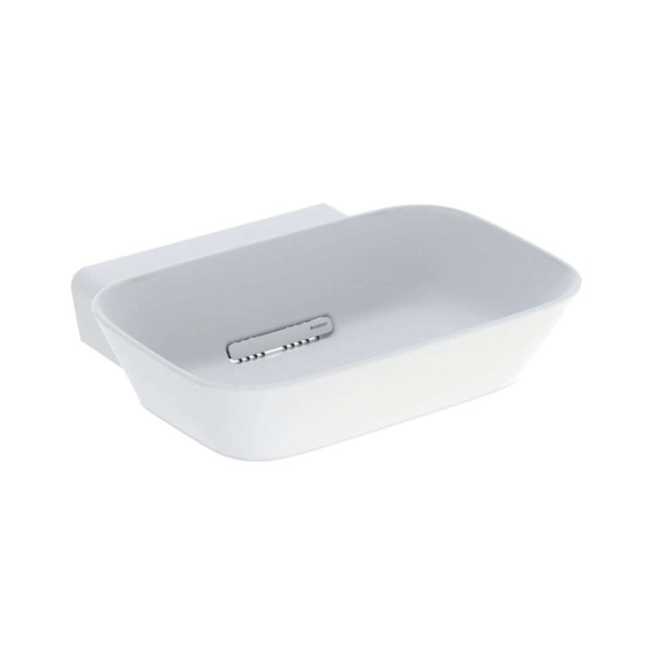 Geberit ONE - Umyvadlo na desku 50x43x15 cm, skrytý přepad, bez otvoru pro baterii, vodorovný odtok, matná bílá 505.052.00.1