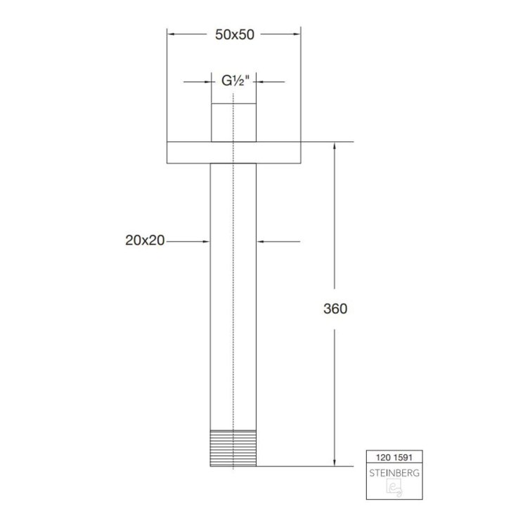 Steinberg 120 - Sprchové rameno stropní, 36 cm, chrom 120 1591