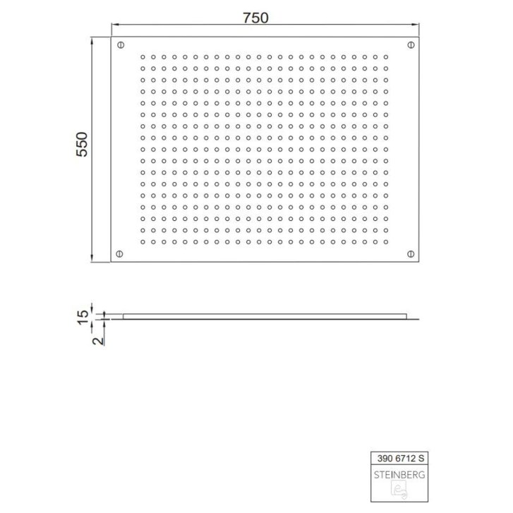 Steinberg 390 - Hlavová sprcha, 55x75 cm, matná černá 390 6712 S