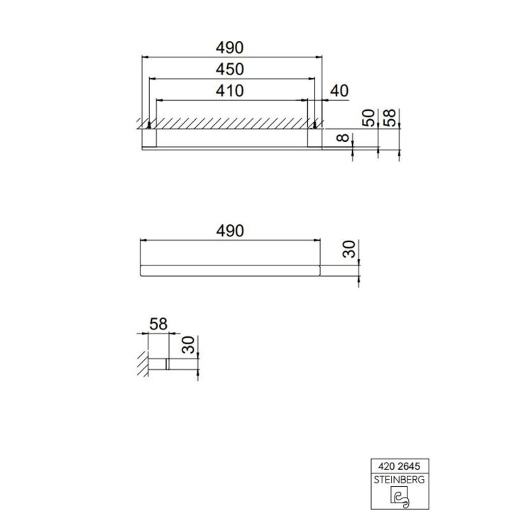 Steinberg 420 - Držák ručníků, délka 49 cm, chrom 420 2645