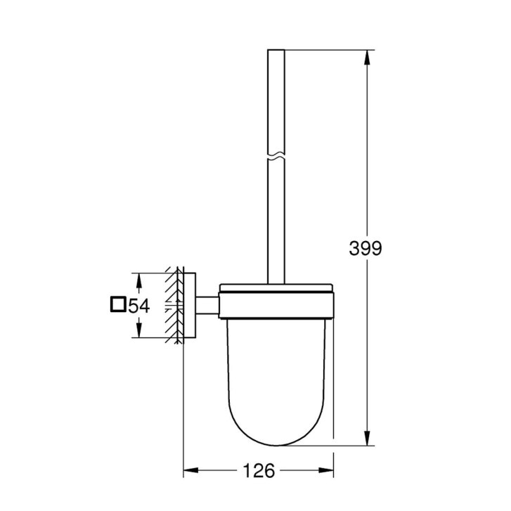 Grohe QuickFix Start Cube - WC štětka nástěnná s držákem, sklo/supersteel 40977DC0