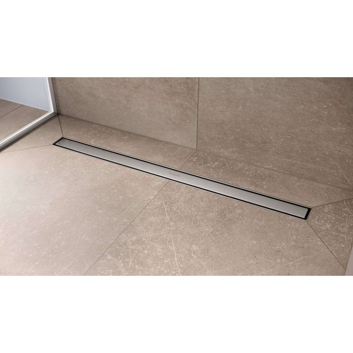 Hansgrohe RainDrain Compact - Sprchový žlab 90 cm, s roštem, kartáčovaná nerezová ocel 56180800