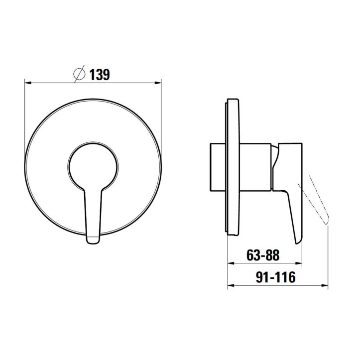 Laufen Pure - Sprchová baterie pod omítku, chrom HF901778100000