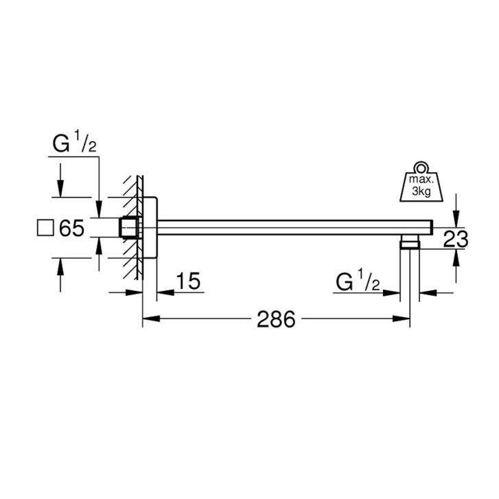 Grohe Rainshower - Sprchové rameno, 29 cm, chrom 27709000