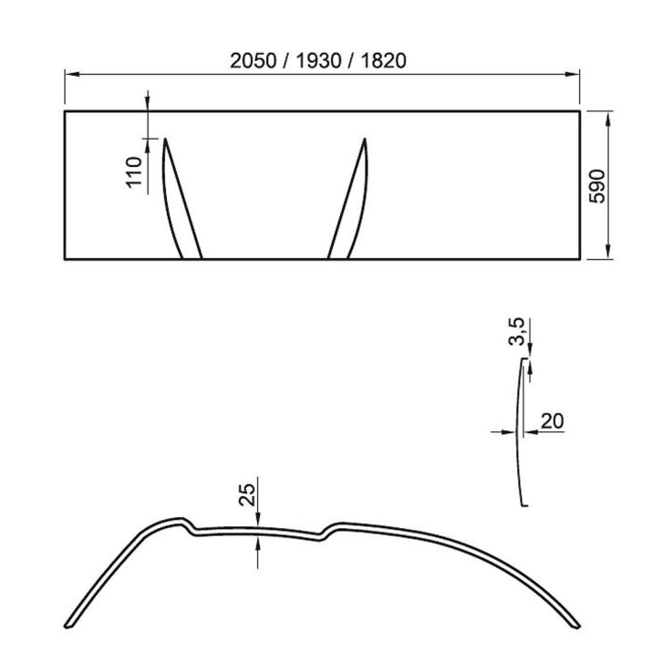 Ravak - Čelní panel k vaně Asymmetric 1500 mm, pravý, bílá CZ45100000