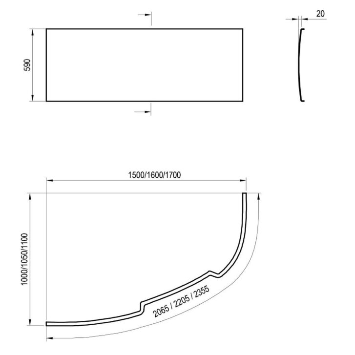 Ravak - Čelní panel k vaně Asymmetric 1700 mm, levý, bílá CZ48100000