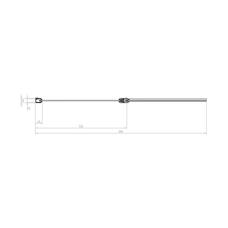 Ravak Chrome - Vanová zástěna dvoudílná CVS2-100 R, 99x150 cm, pravá, lesklý chrom/čiré sklo 7QRA0C00Z1